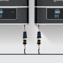 15 x 150 = 2250 kw Güce Kadar Kaskad Kurulum Harici kaskad kontrol paneli ile 15 kazan ve maksimum 2250 kw'a kadar merkezi sistem