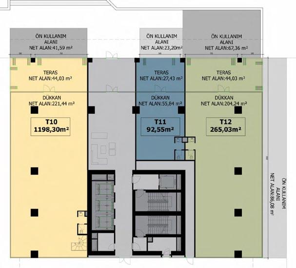 ÖN KULLANIM (YP İLE) GENEL BRÜT+ PLANI TAHSİSLİ ALANLAR 892 1 A1 T10 ZEMİN 221,44 44,03 237,26 502,73 534,47 645,21 663,83 1.