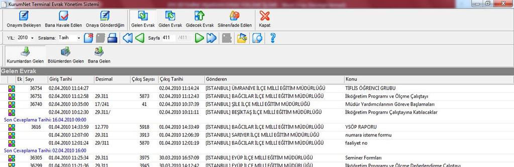 DYS SİSTEMİNE DIŞARDAN EVRAK YÜKLEME İŞLEMİ Kurumnet gelen evrak veya giden evrak alanlarındaki