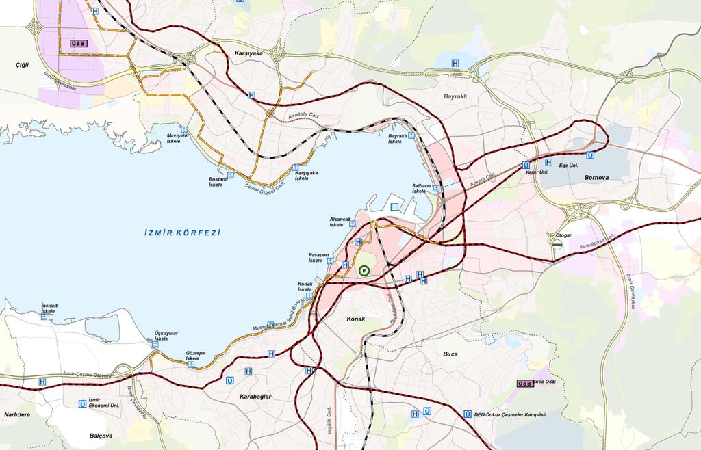 Çiğli Yaya Bölgesi: 3,00 Hektar Yol: 330m Karşıyaka Çarşı Yaya Bölgesi: 15,1 ha Mevcut 50,4 ha Öneri Yaya Öncelikli Bölge: 29,9 ha Yol: 800m Mevcut - 4,53km Öneri Bayraklı Yaya Bölgesi: 8,84 ha Yol: