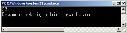 degiskena = 15 degiskenb = 1 sonuc=degiskena >> degiskenb Bir kez bitsel sağa kaydırma işlemi, kaydırılan sayının yarısını vermektedir.