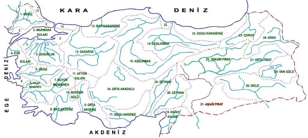 Yayınevi Büyük Akarsu Havzaları UYARI : Kapalı havza göllerinde su dolaşımı olmadığından suları tuzlu ve sodalıdır (Tuz ve Van Gölü).