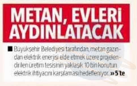 METAN, EVLERI AYDINLATACAK Yayın Adı : Hürriyet