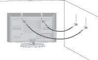 Aşağıda gösterilen talimatlar, çekildiğinde ileri düşme ihtimalini ortadan kaldırmak üzere duvara sabitlemek için TV yi kurmanın güvenli bir yoludur.