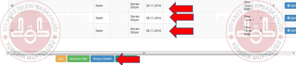 Öğrenciler derse eklenmiş olacaktır ve en