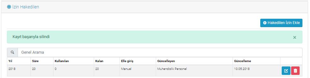 2. Adım: Açılan ekranda Yıl ve Süre bilgisi seçilir. 2018 kaydı düzeltileceği için yıl bilgisinin 2018 olarak seçilmesi gerekmektedir.