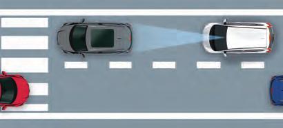 Sistem, Trafik İşareti Tanıma Sistemi* nin belirlemiş olduğu hız limitine göre aracın hızını ayarlıyor.