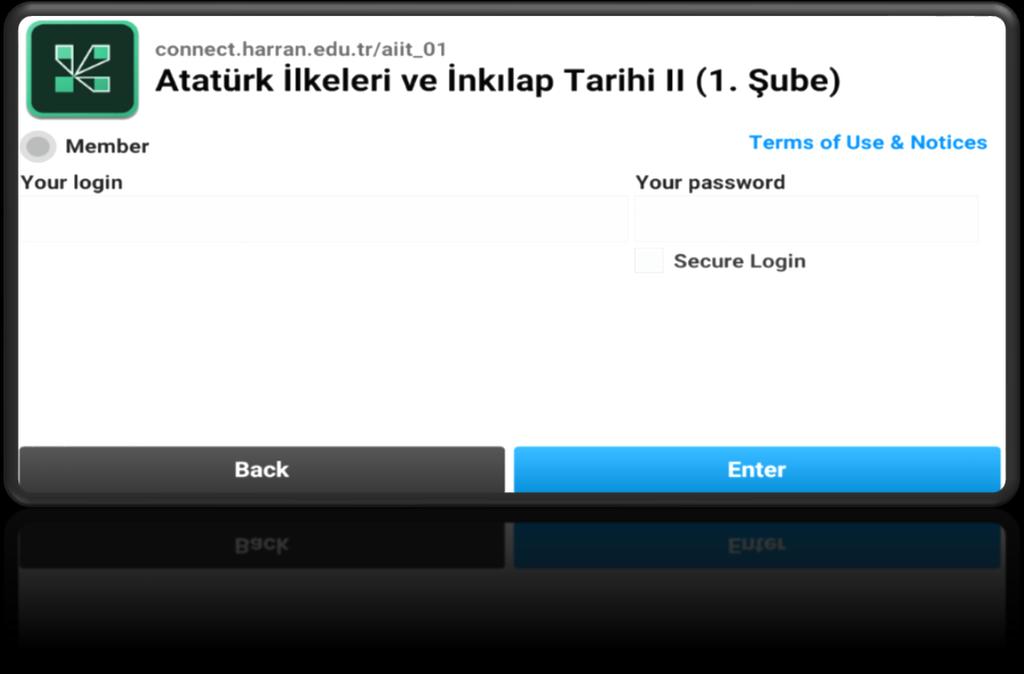 Atatürk İlkeleri ve İnkılap Tarihi II için Şube Bağlantı Adresi Atatürk İlkeleri ve İnkılap Tarihi II dersinin 01 numaralı Şubesinin bağlantı adresini doğru bir şekilde yazdıktan sonra canlı yayına