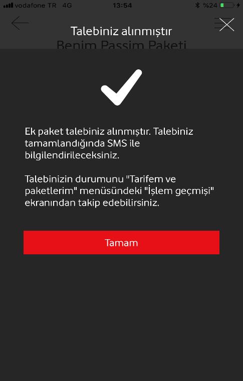 Müşteriler Vodafone Yanımda dan Tarifem ve Paketlerim bölümüne girip «Tarife detayı ve uygulama seçimi»ne tıklayarak istediği 3 uygulamayı seçebilir.