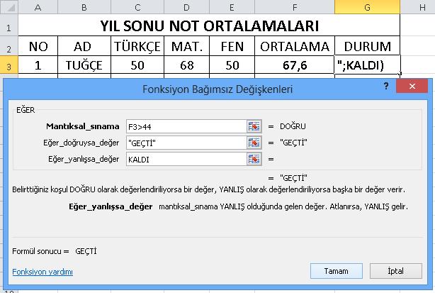 Yukarıdaki resmi incelediğimizde E3 hücresine toplama işleminin yapıldığını görüyoruz. Ancak aşağıdaki E4, E5 ve E6 hücrelerine de toplama işlemi yapılması gerekmektedir.