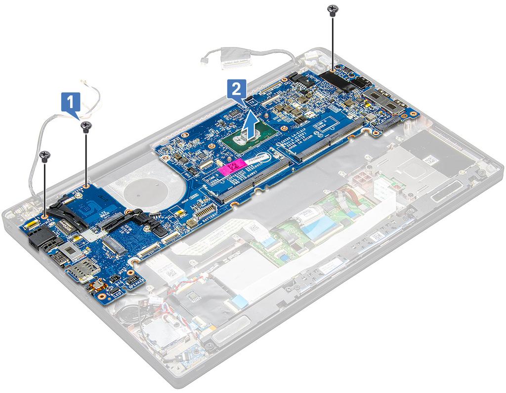 7 USB Tip C desteğini sabitleyen iki vidayı (M2.0x5.