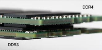 Rakam 2. Kalınlık farkı Eğimli kenar DDR4 modülleri, takmaya yardımcı olması ve bellek takılırken PCB üzerindeki gerginliği azaltması için eğimli bir kenara sahiptir. Rakam 3.