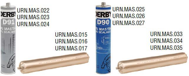 MAS.022 DERBY D91 PU İNŞAAT MASTİĞİ 25SHORE BEYAZ,GRİ,SİYAH 280 ML 25 8 4,42 URN.MAS.015 DERBY D91 PU İNŞAAT MASTİĞİ 25SHORE BEYAZ,GRİ,SİYAH 600 ML 20 12 6,63 URN.MAS.025 DERBY D90 PU OTO MASTİĞİ 50SHORE BEYAZ,GRİ,SİYAH 280 ML 25 8 4,42 URN.