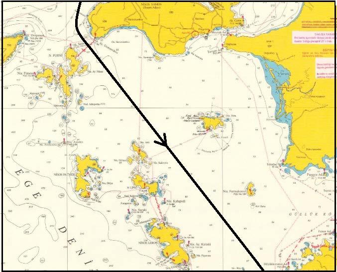 geçilecek - ÇAKABEY-937 YARIŞI FİNİŞ HATTI Çatal Ada genel doğu yönünde demirli Yarış Komitesi
