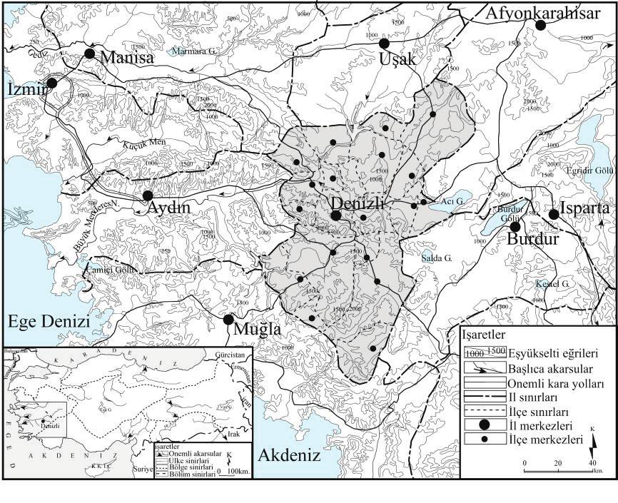 12 Polis Bilimleri Dergisi 15 (2) 2013 Şekil 1: Denizli Şehri ve Yakın Çevresinin Lokasyon Haritası 5.