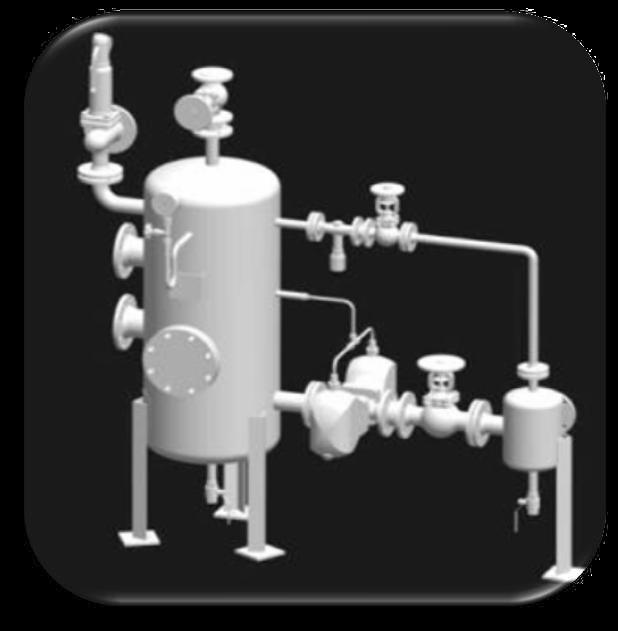 T.D.S. Flaş buhar tankı T.D.S. flaş buhar tankı, yüzey blöf suyunu alarak, 0,5 bar(g) pozitif basınca düşürmek üzere tasarlanır.