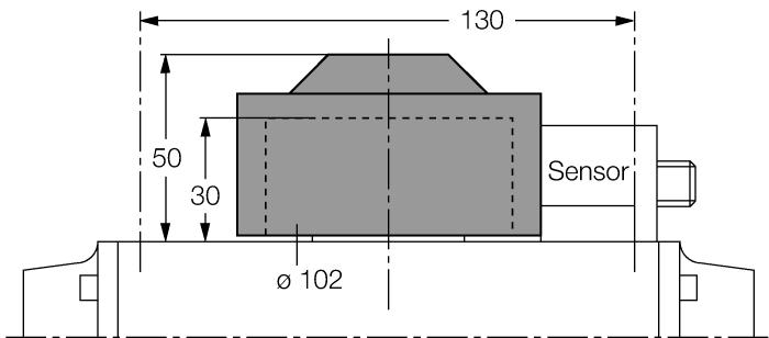 35 mm BTS-DSC26-EB2 6900223 Çift sensörler için tahrik kiti (puck); bitiş konumunda sönümleme; flanş yüzeyinde delik paterni 80 x 30 mm ve 130 x 30mm; bağlantı şaftı