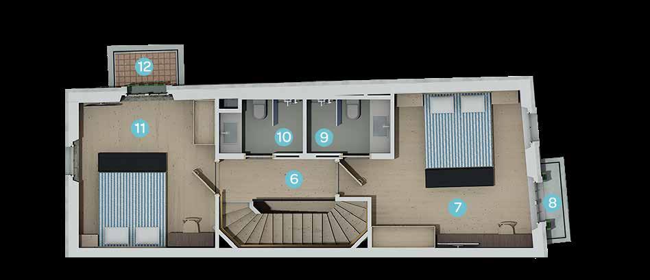Balkon: 1,32 m 2 9. Ebeveyn Banyosu: 3,11 m 2 10. Banyo: 2,9 m 2 11. Yatak Odası: 13,84 m 2 12.