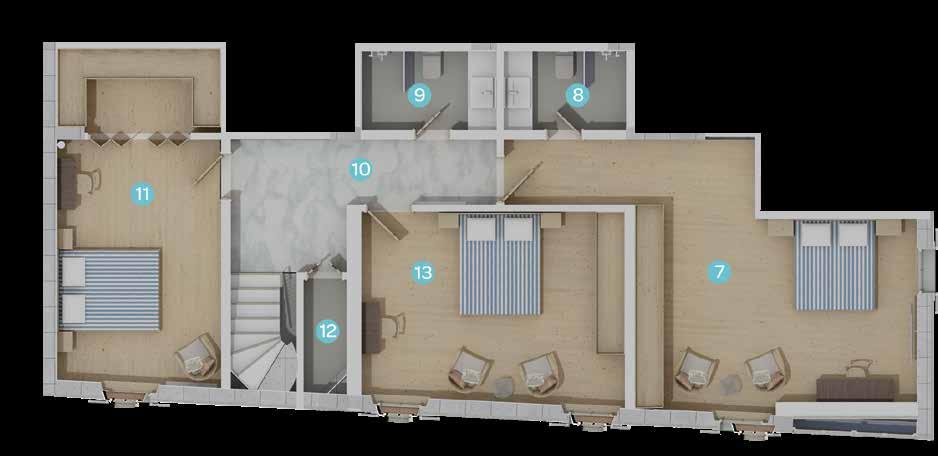 Ebeveyn Banyosu: 3,65 m 2 9. Banyo: 4,01 m 2 10. Hol: 9,54 m 2 11. Yatak Odası: 15,16 m 2 12. Depo: 1,72 m 2 13.