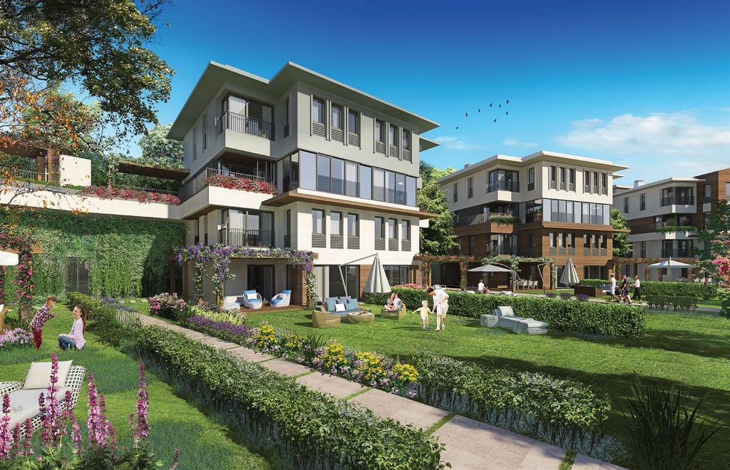 Villa hayatına en yakın konsepti sunan Koru Katlı Villalar, Sky Dublex, Garden Dublex ve Simplex olmak üzere üç farklı konut tipinden oluşuyor.