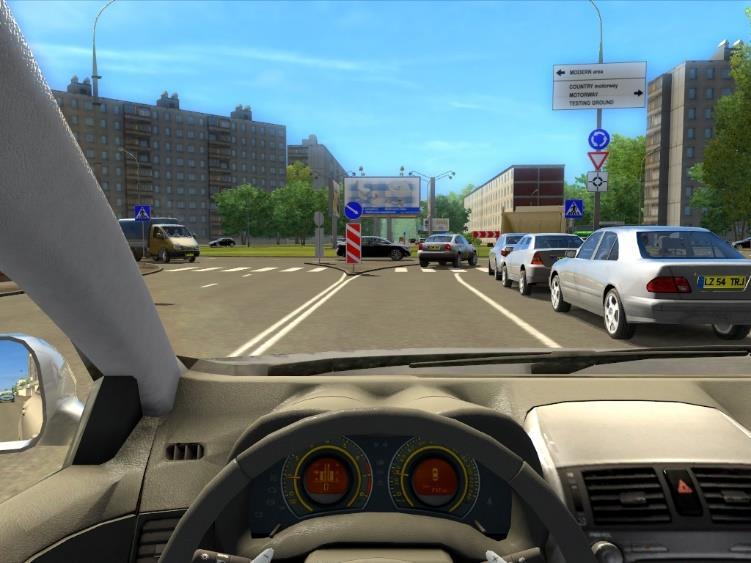 Şekil 3.2 City Car Driving isimli sürüş benzetim uygulamasının örnek ekran görüntüsü Sürüş benzetim uygulaması için City Car Driving isimli araç sürüş benzetim uygulama lisansı alınmıştır.