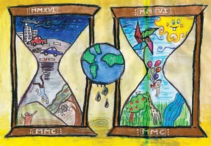 Çocuklar, yenilenebilir enerji kaynaklarını, doğal kaynakların kullanımını ve doğal kaynakların çevre için ne kadar önemli olduğunu çizdikleri resimler ile anlattılar.