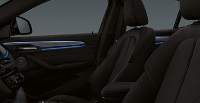 Siyah çizgili BMW Individual antrasit tavan bileşenleri iç tasarıma atletik bir hava katar.