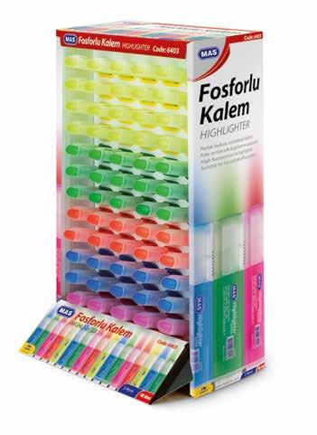 Permanent Marker Standı Çabuk kuruyan, non-toksik permanent markerler 6403 Highlighter Fosforlu Kalem Standı Yüksek floresan özellikli ofis ve faks