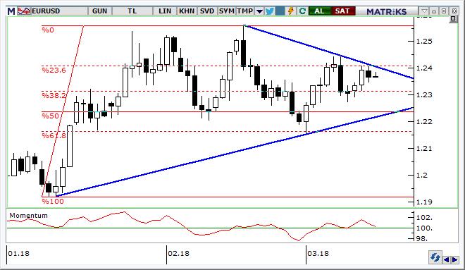 EUR/USD Teknik Analizi Parite, sıkışma bölgesinin direncine yakın kalmayı sürdürüyor. Mevcut gündem ve veri akışı altında 1,2410 direncinin aşılma potansiyelini düşük görüyoruz.