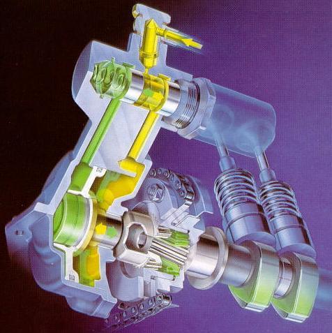 VANOS kullanan motorlar üstten kam millidir [35]. Kam mili ile krank mili arasındaki bağlantı zincir mekanizması ile sağlanır. Krank mili, egzoz kam milini zincir mekanizması ile tahrik eder.