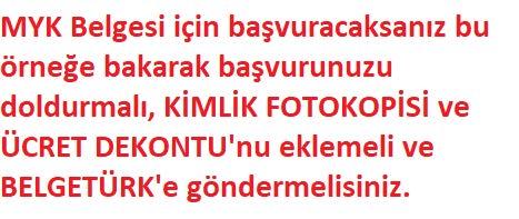 BELGETÜRK ULUSLARARASI BELGELENDİRME VE GÖZETİM HİZMETLERİ MYK MESLEKİ YETERLİLİK BELGESİ BAŞVURU FORMU Sınav İstenen Meslek ve Seviyesi: İSKELE KURULUM ELEMANI (SEVİYE-3) Doğum Tarihim: 19.07.