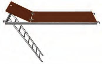 xxx, 1,57 4,14 m O-dayanıklı ahşap geçiş platformu, 0,61m genişlik, entegre kat merdiveni ile birlikte *, Ref. No.