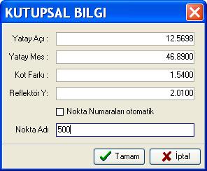 Bu arada bu noktalar netcadde otomatik olarak koordinatlandırılır.