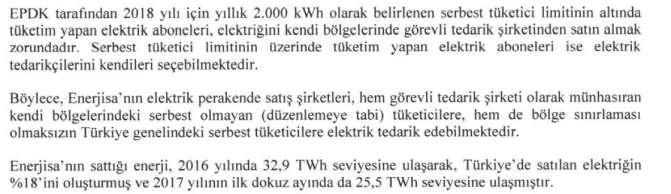 Enerjisa'nın Dağıtım Bölgelerinin Büyüklüğünün Türkiye Geneline Oranı Dağıtım Bölgesi Nufüs Abone Sayısı Dağıtılan Net Elektrik (MWh) Hat Uzunluğu km Türkiye toplamı 79.814.871 41.055.915 162.547.