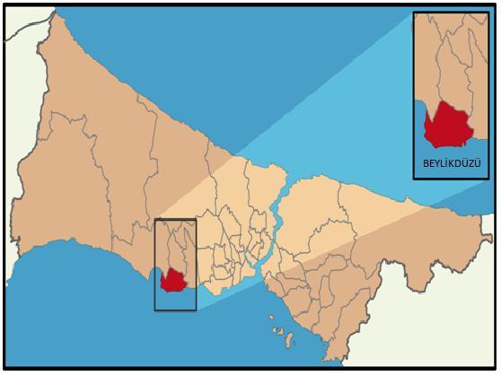 1. BEYLİKDÜZÜ: GENEL ÖZELLİKLER 1.1. Konum ve Doğal Özellikler 1.1.1 Konum Beylikdüzü İlçesi, Marmara Bölgesi'nde Çatalca Yarımadası'nın batısında yer almaktadır.