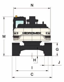 990 mm * Standart ÇALIŞMA ÖLÇÜLERİ Bom Ölçüsü 10.300 mm Arm Ölçüsü 7.800 mm S - Maksimum Ulaşma mesafesi 18.310 mm T - Zeminde Maksimum Ulaşma Mesafesi 18.