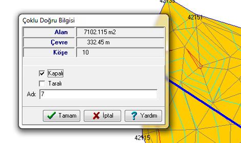 Çoklu doğru ile çevrildiğinde ekranda Çoklu Doğru Bilgisi kutucuğu açılır.