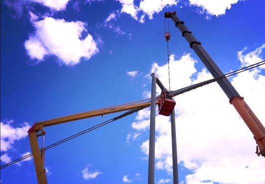 28 Haziran 2017. Eğimli yol hattının yapımı diğer SkyWay yollarının yapımından farklı gerçekleşiyor.