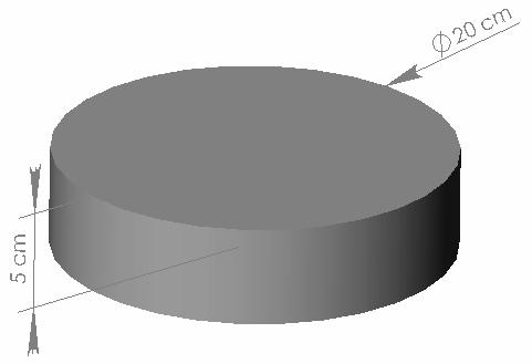 20 cm çapında, 5 cm kalınlığında bir disk için gerekli çıkıcı hesabı yapıldığında; U+G 20 20 Şekil Faktörü= 8 K 5 şekil 4.1 den Ç 0. 5 bulunur. D 2 d 4 x h = 3.14x400 D x 5=1570 cm 4 3 bulunur.