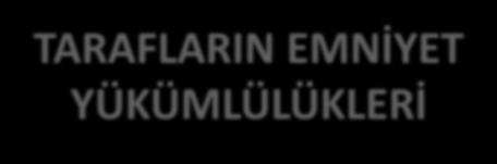 TARAFLARIN EMNİYET YÜKÜMLÜLÜKLERİ 1.4.