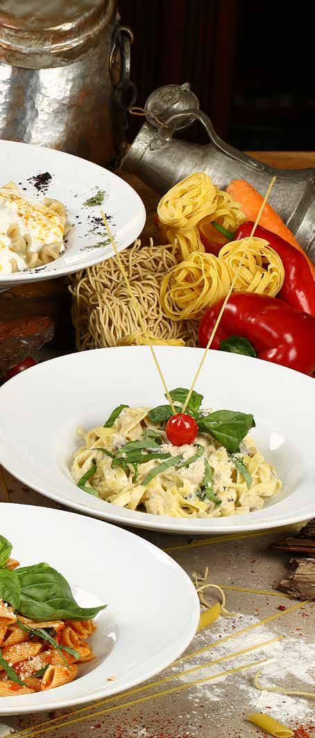 Makarnalar Spagetti Napoliten 14.50 Parmesan peyniri ve napoliten sos ile fetucini alfredo Spagetti Bolonez 15.50 Bolenez sos ve parmesan peyniri ile Penne Arabiata 15.