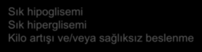 Dezavantajları Sık ölçüm yapılamaması Diyabet ekibi ile yetersiz iletişim Yağ ve protein içeriğini hesaba katmayıp