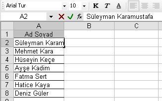 Böyle bir durumda hücre boyutunu büyütmek verinin (yazının) hepsinin görünmesi için yeterli olacaktır.