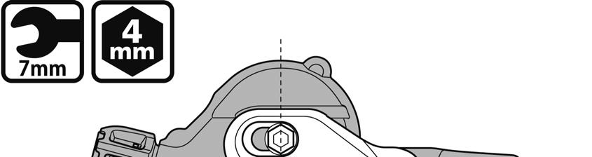 MONTAJ 4. Fren kolunun kelepçeli bandını tespit etmek için 4mm Alyen anahtarı kullanın.