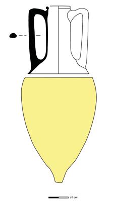 Koroni Peninsulası nda yapılan araştırmalarda ele geçen bu tipe ait amphoraların, kulplarında bulunan iki adet mühürden yalnızca biri okunabilmiş ve bu mühürde Chrysostratos ismi ile bu amphoralar MÖ