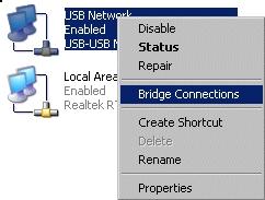 XP'de Bridge Bu örnekte, iki ağ kartını değilde, bir ağ kartı