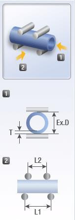 D], Alt Destek [L1], Üst Destek [L2] Dış Çap [Ex.