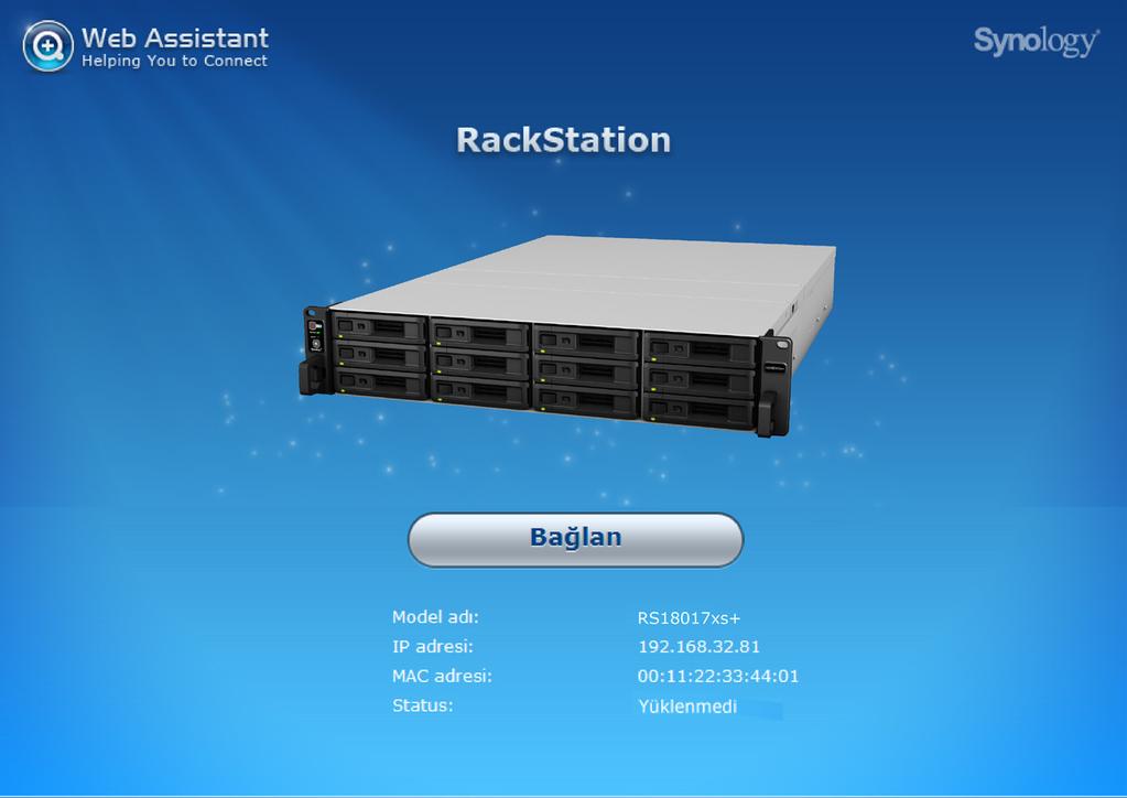 Bölüm RackStation'a DSM yükleyin 3 Donanım kurulumu tamamlandıktan sonra, Synology'nin tarayıcı tabanlı işletim sistemi olan DiskStation Manager'i (DSM) RackStation sunucunuza yükleyin.