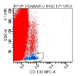 Ayrıca aynı tüpte CD133+ olanlarda CD34+VEGFR-2+ ve CD34- VEGFR+ hücrelerin dağılımı hesaplandı (Şekil 1.).