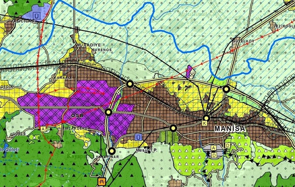 5- ÜST ÖLÇEK PLAN KARARLARI Planlama alanı İzmir-Manisa Planlama Bölgesi 1/100.